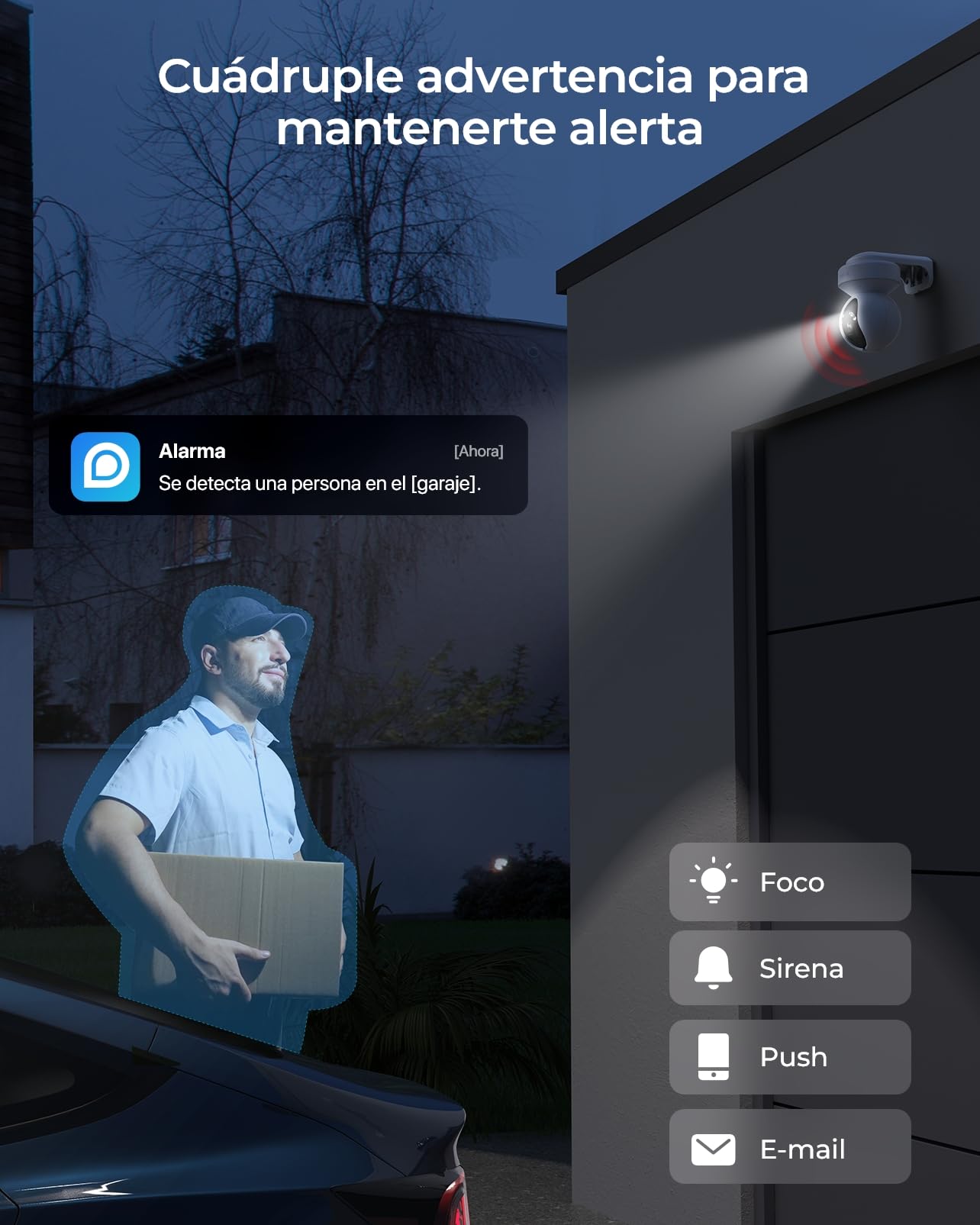 Reolink 4K 8MP PTZ Camara Vigilancia WiFi Exterior con Auto-Tracking, Detección de Humana/Vehículo/Mascota, Cámara de Seguridad Soporte Wi-Fi 6, Audio Bidireccional, Visión Nocturna, E1 Outdoor Pro