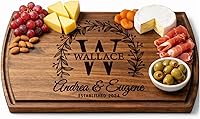 Barika Crafted Treasures Personalized Engraved Wood Cutting Board - Custom Charcuterie Board for Weddings, Anniversaries, Housewarming Gifts