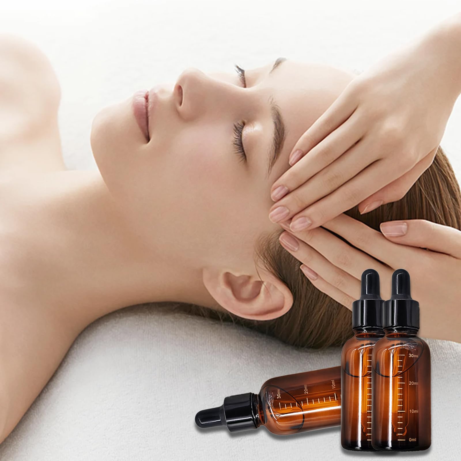 BOUNHOHE 30ml Flacons En Verre Ambre Avec Pipettes, Bouteilles Compte- Gouttes En Verre Brun Vides Pour Huile Essentielle, Aromathérapie, Liquids Chimique, Parfum - 6Pcs