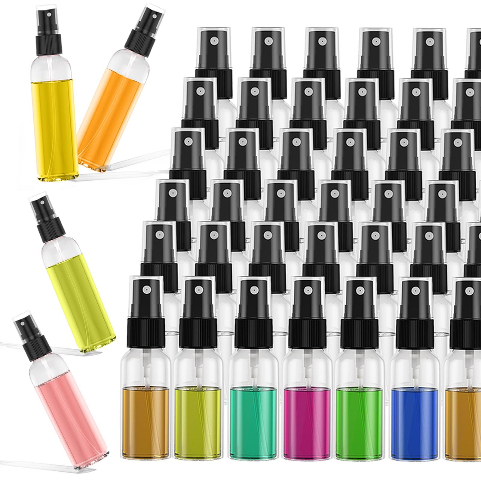 EVANCENT 100Pack Small Spray Bottles 1oz, 30ml Travel Spray Bottle with Black Fine Mist Sprayer, Mini Empty Refillable Containers Portable Cosmetic