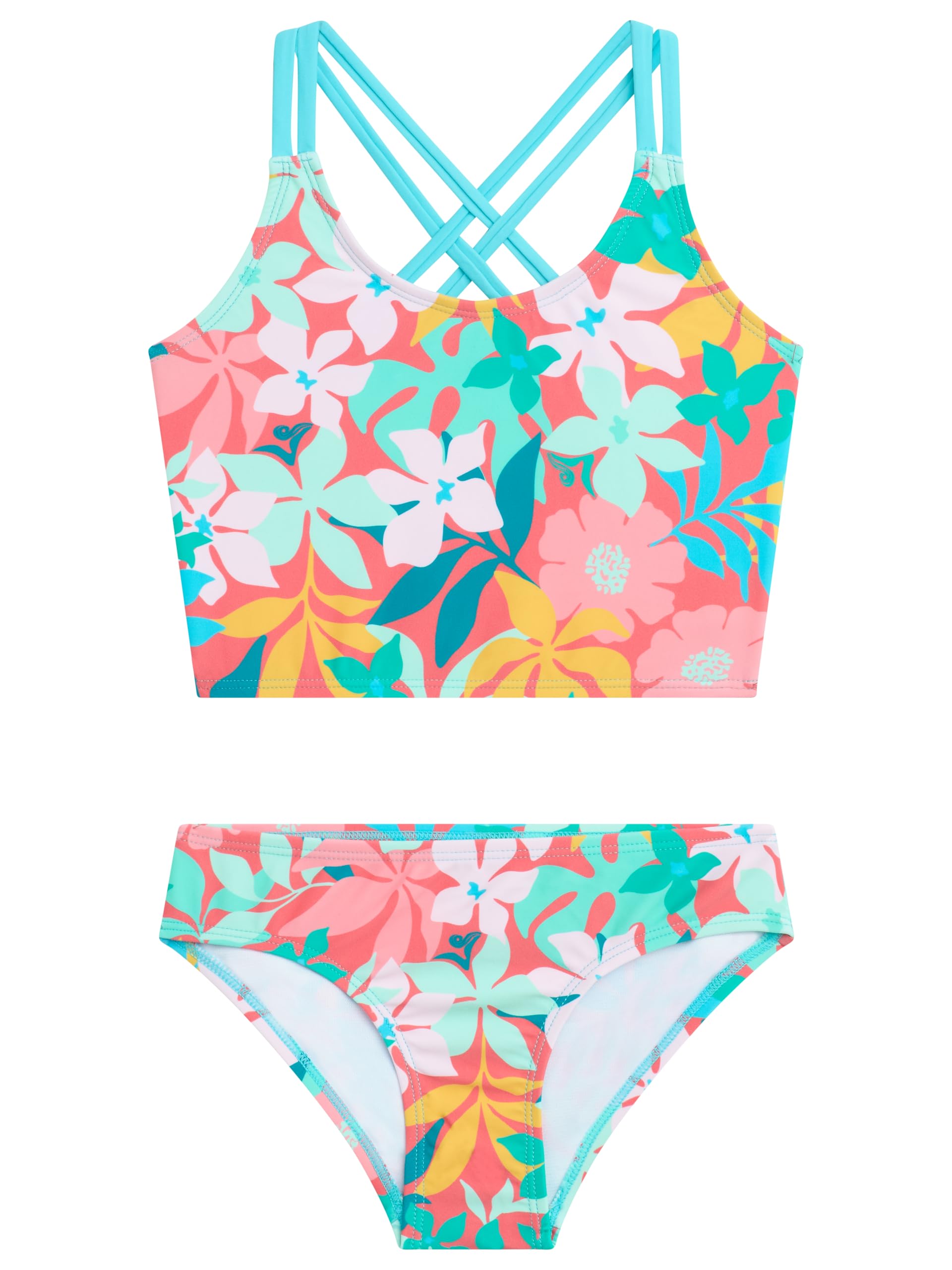 Kanu Surf Girls Waverly UPF 50 Beach Sport Criss-Cross Tankini