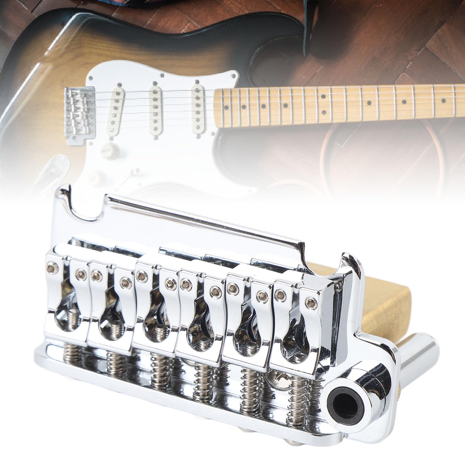 Puente de Trémolo de Guitarra, Puente Guitarra Eléctrico, Espaciado Cuerda 54 Mm, Unidad Tremolo Aleación Zinc Vibrato para Vibrato 6 Cuerdas Tailpiece