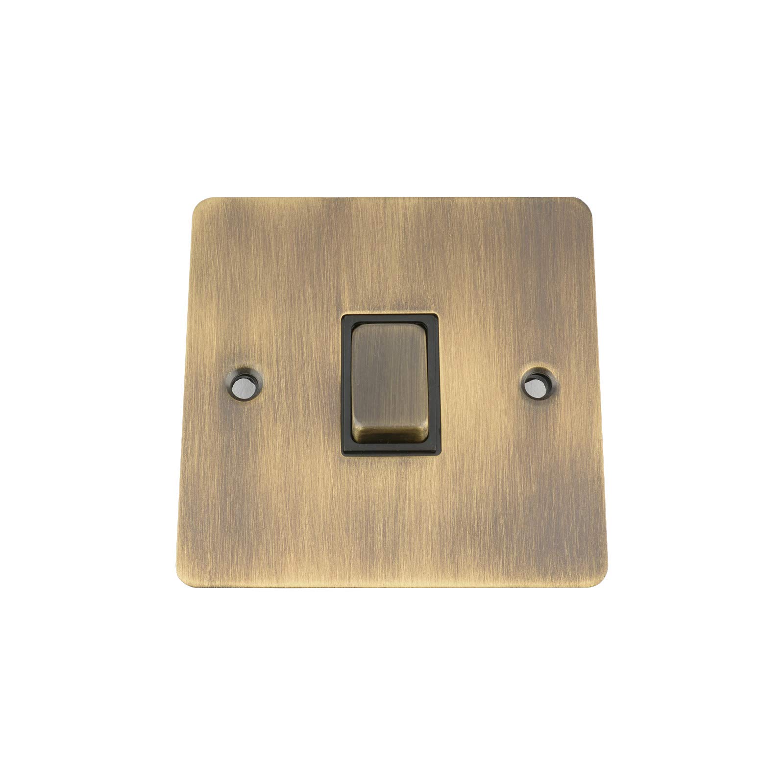 A5 Products Black Antique Brass Flat Switch 1 Gang Insert Metal Rocker Switch