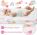 Viviland Toddler Mattress, 38" X 26" Pack N Play Mattress Premium Soft Foam Portable for Pack and Play Topper, Breathable, Comfortable and Stable, Unicorn Printed Mini Pad for Baby Mattresses