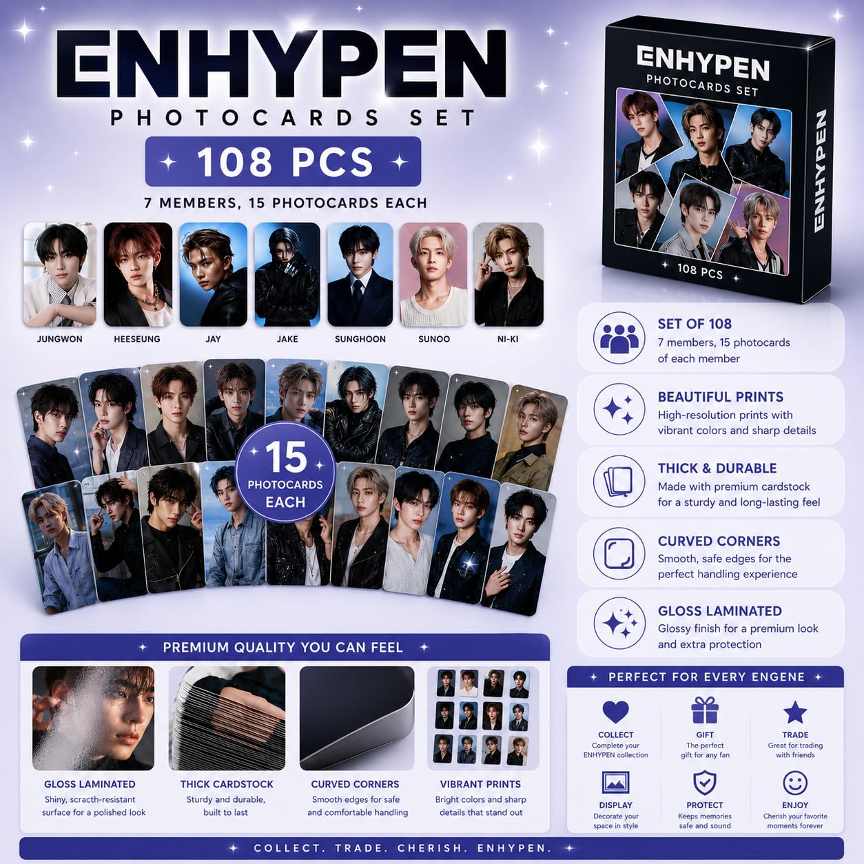 108 PCS ENHYPEN Photocards Set – Premium K-Pop Photo Card