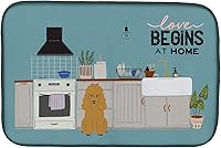 Vista 281 de Caroline's Treasures CK7824DDM - Tapete absorbente para secado de platos con diseño de bulldog inglés, rojo y blanco, para encimera de cocina, 14 x