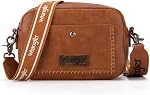 Wrangler Crossbody Purse for Women Trendy Camera Snapshot Crossbody Bag with Wide Strap