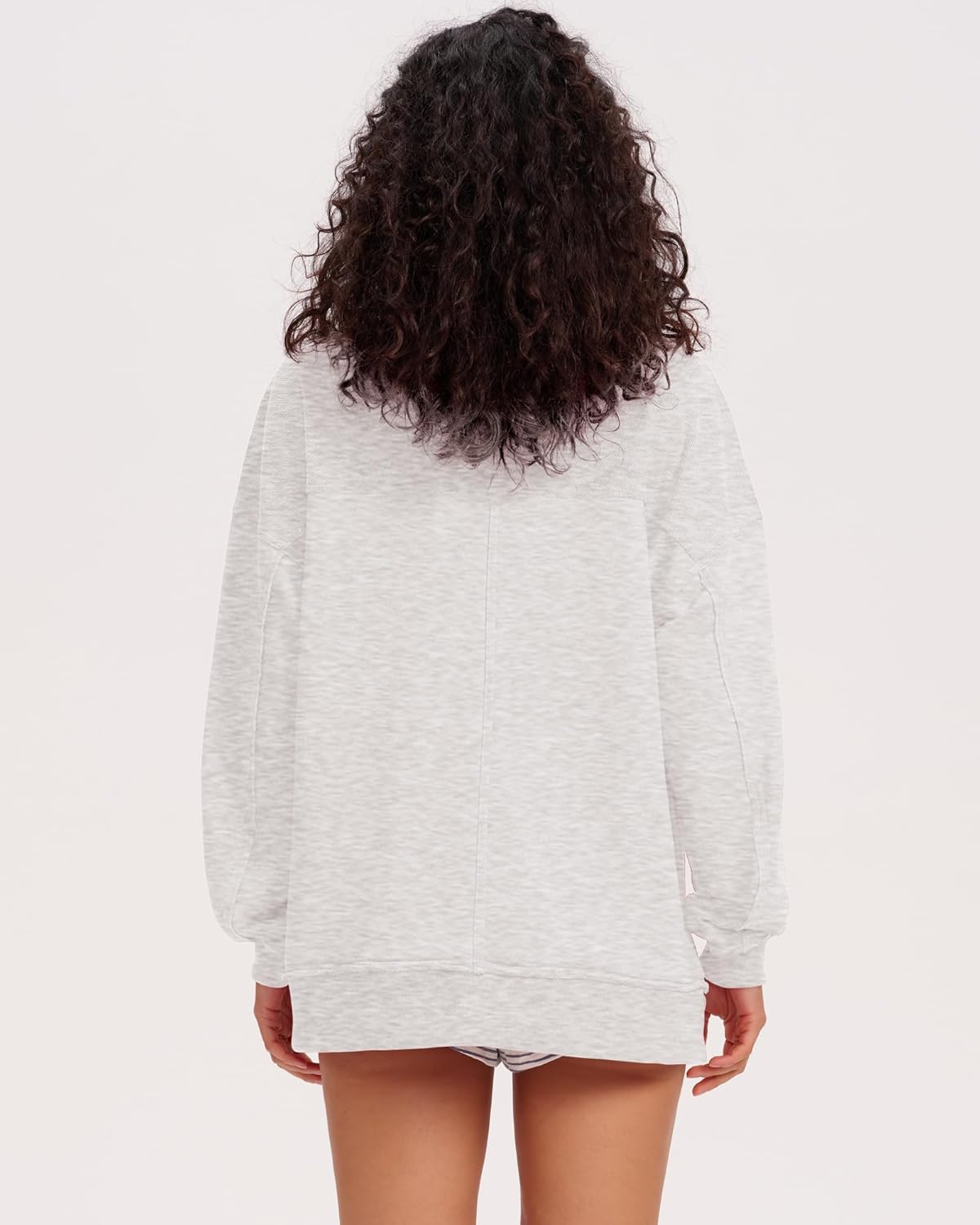 Locachy Women's Casual Oversized Sweatshirt V Neck Long Sleeve Pullover Tops Fashion Outfits Clothes - Image 4