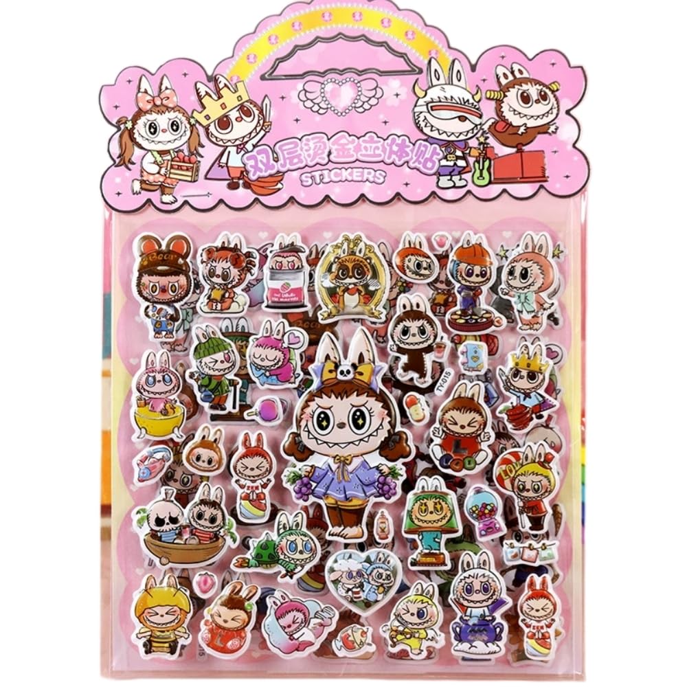 Omeiu Girls Fairy Store Kids Cartoon Puffy Stickers, Hunters, 3D Stickers Variety Pack, Party Favor For Kids, Waterproof Stickers Cute Capybara (Fairy)