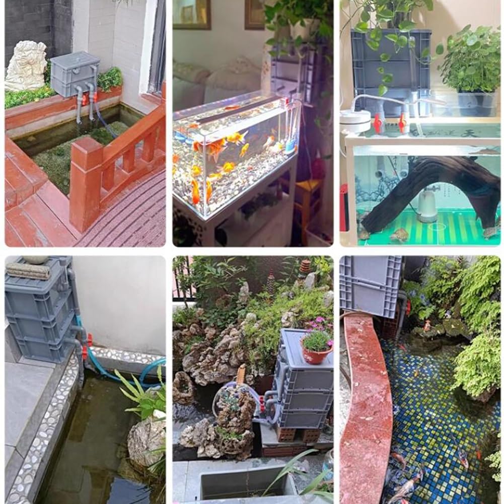 Filtre d'aquarium, boîte d'égouttement externe pour aquarium et étang, améliore la circulation de l'eau – Installation à faire soi-même (pompe et filtre non inclus)