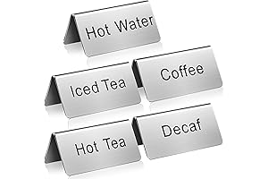 10-Piece Stainless Steel Table Tent Signs for Buffets and More