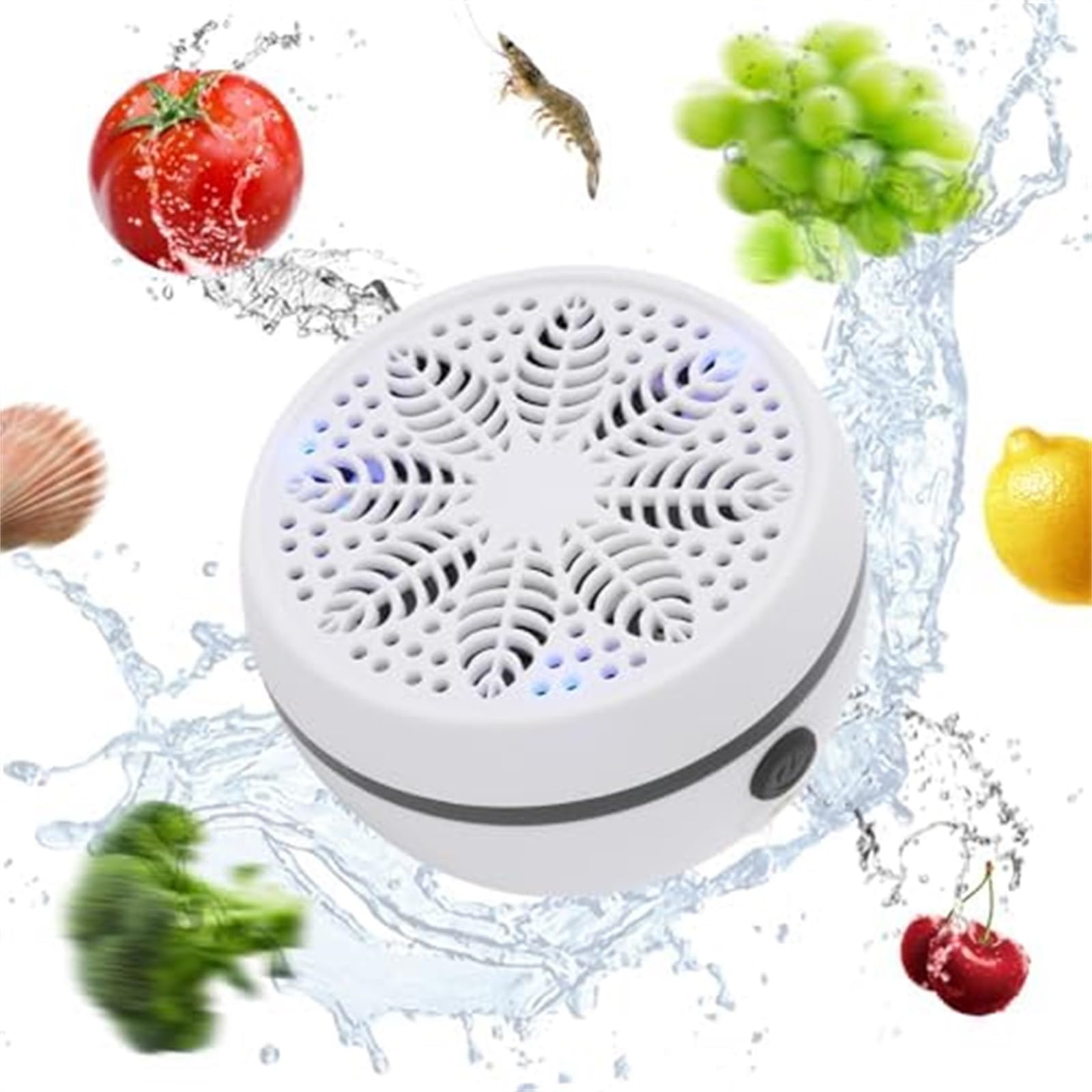 Automatic Fruit Cleaner, Fruit & Vegetable Washers, Rechargeable Fruit Washing Machine, Waterproof Fruit and Veg Cleaner, Food Purifier Durable | Kitchen Tool, for Grains Meat Seafood (White) — view 6