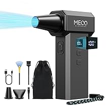 MECO ELEVERDE Aria Compressa Elettrico, 220.000 RPM, 100 Velocità e Schermo LED Mini Soffiatore Senza fili Portatile con Batteria da 8000 mAh, Air Blower Duster per Pulizia PC, Auto e Tastiera Kit