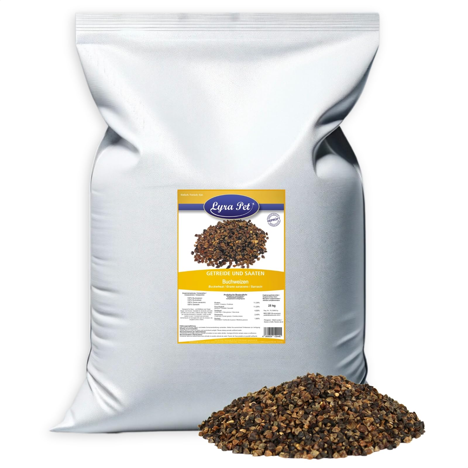 Lyra Pet® 25 kg de Sarrasin : complément Alimentaire Riche en nutriments pour Oiseaux Sauvages et rongeurs
