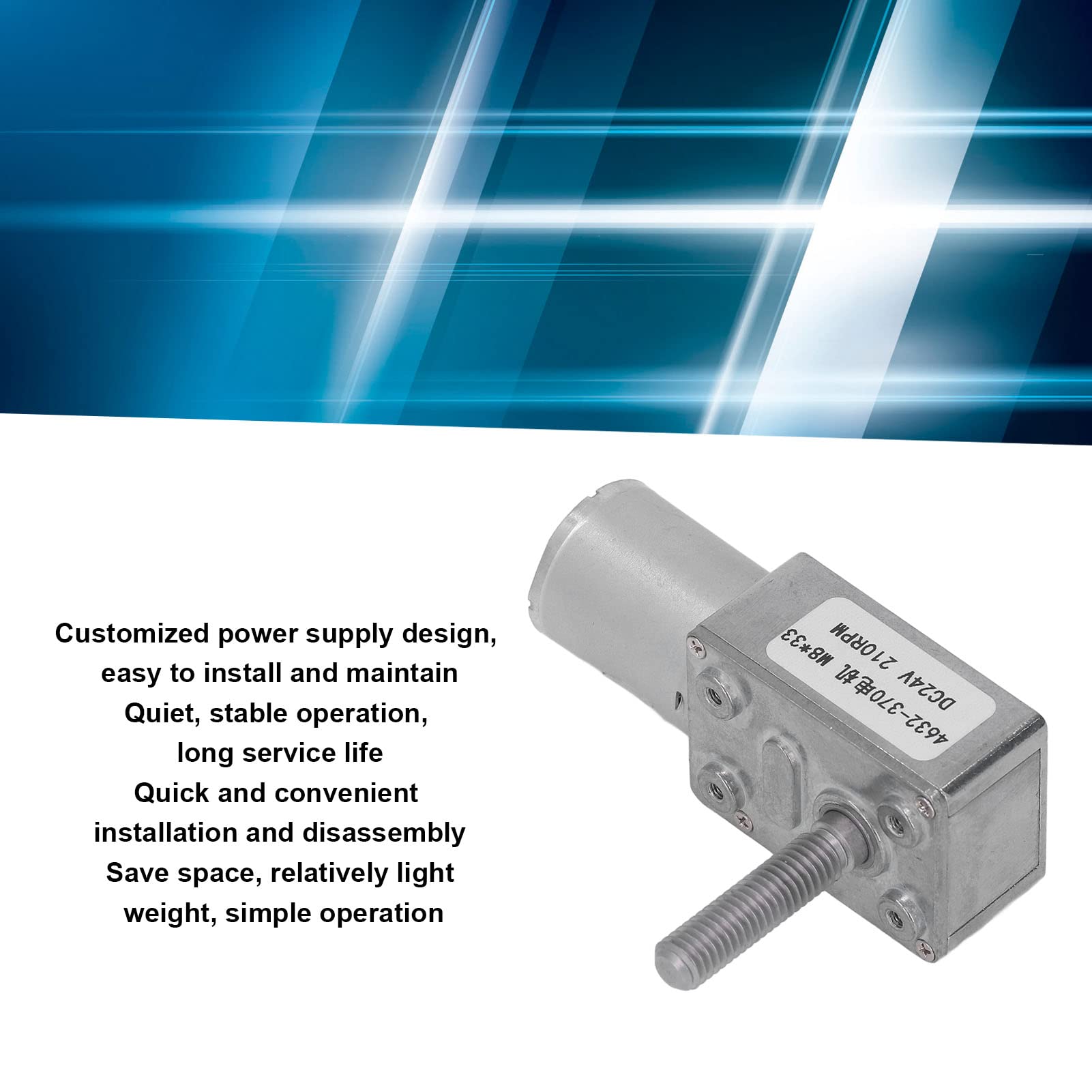 Schneckengetriebemotor 24V DC – 210 RPM, M8x33 Mm Produktbild-Vorschau 2