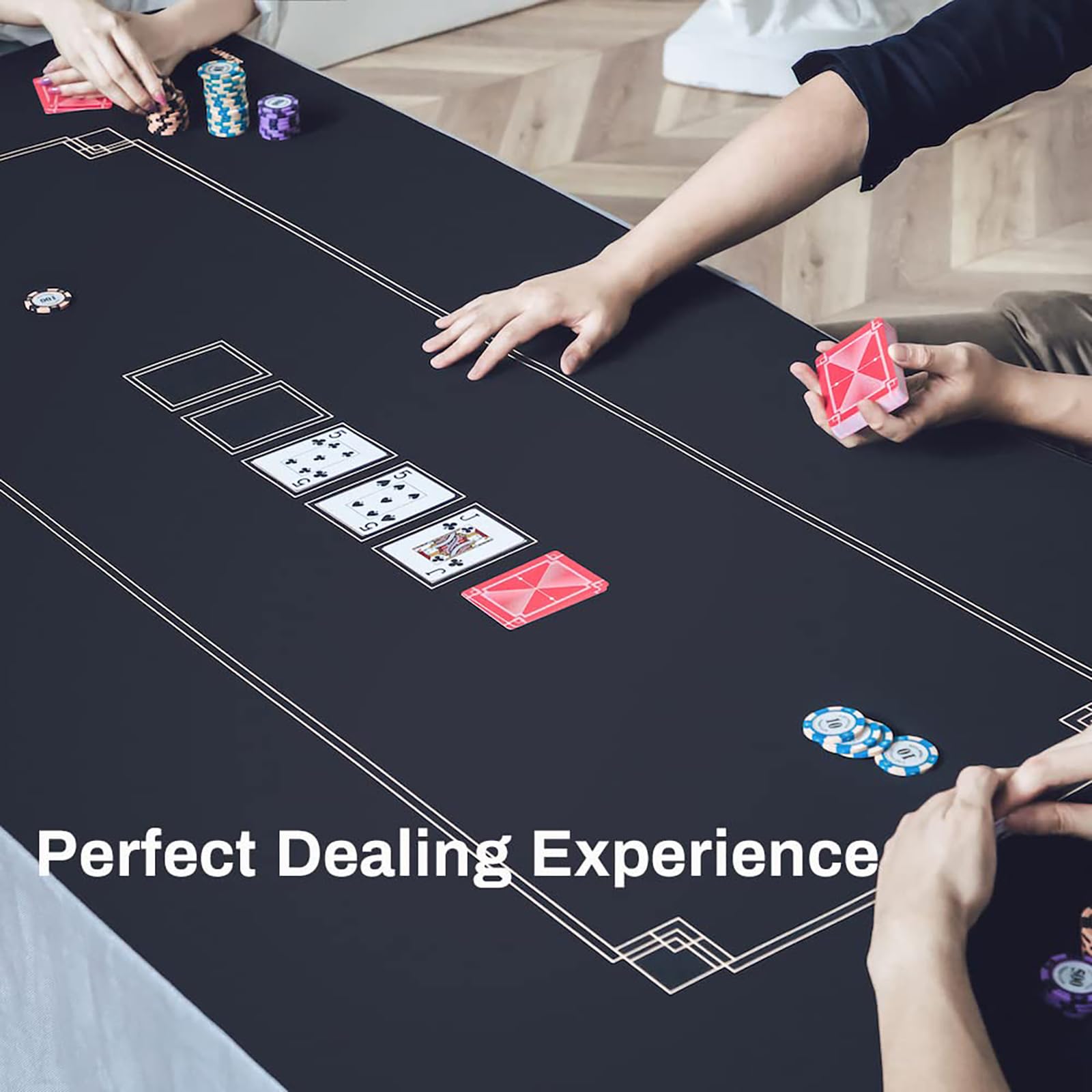 Mata do pokera, Mata do gry dla graczy, układ stołu w pokera Texas Hold'em profesjonalnym kasynie(Blu,S)