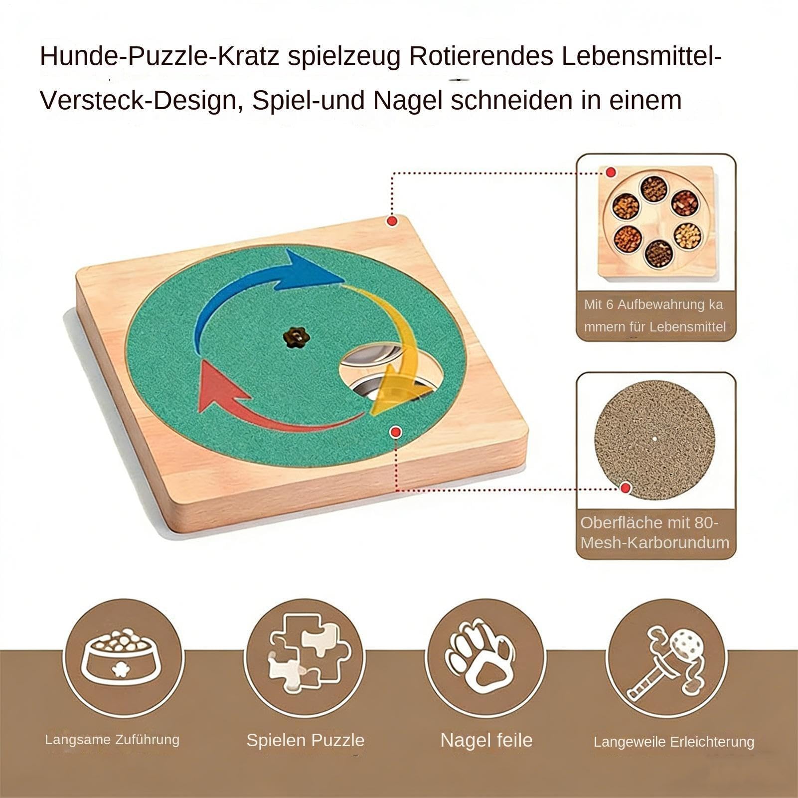 Planche lime-griffes pour chien avec Distributeur de en Bois Gamelle