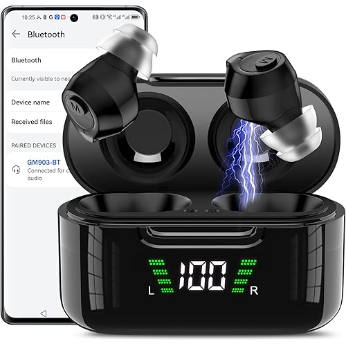 Hearing Aid, Hearing aids for Seniors Rechargeable Bluetooth Hearing Aid (Not Amplifiers) for Mild to Moderate Hearing Loss Seniors and Adults with 16-Channe Noise Reduction Bluetooth Enabled Calls