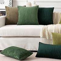Vista 501 de UGASA - Juego de 2 fundas de almohada de terciopelo a rayas, funda decorativa para cojín con cremallera oculta para el hogar, sofá, dormitorio
