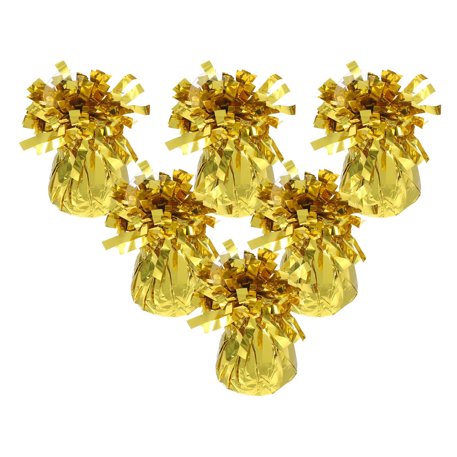 Ballongewichte für Hochzeitsballons 6 Stück Gold Pvc | Zementkern, Dekoratives Design, für Jubiläum und Feier, Leicht zu Handhaben