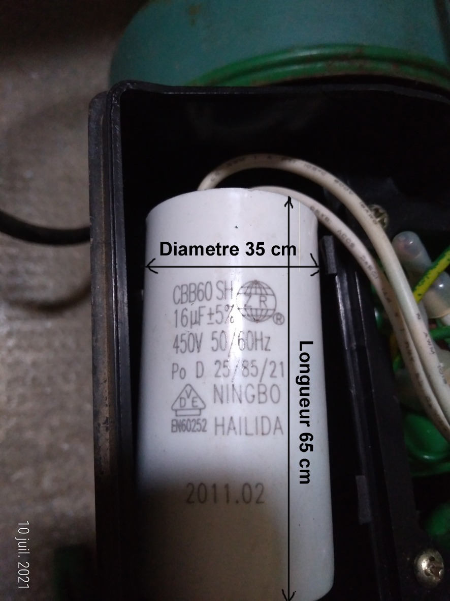 Condensateur CBB60 450V 0,2 Pour Le Fonctionnement Qui