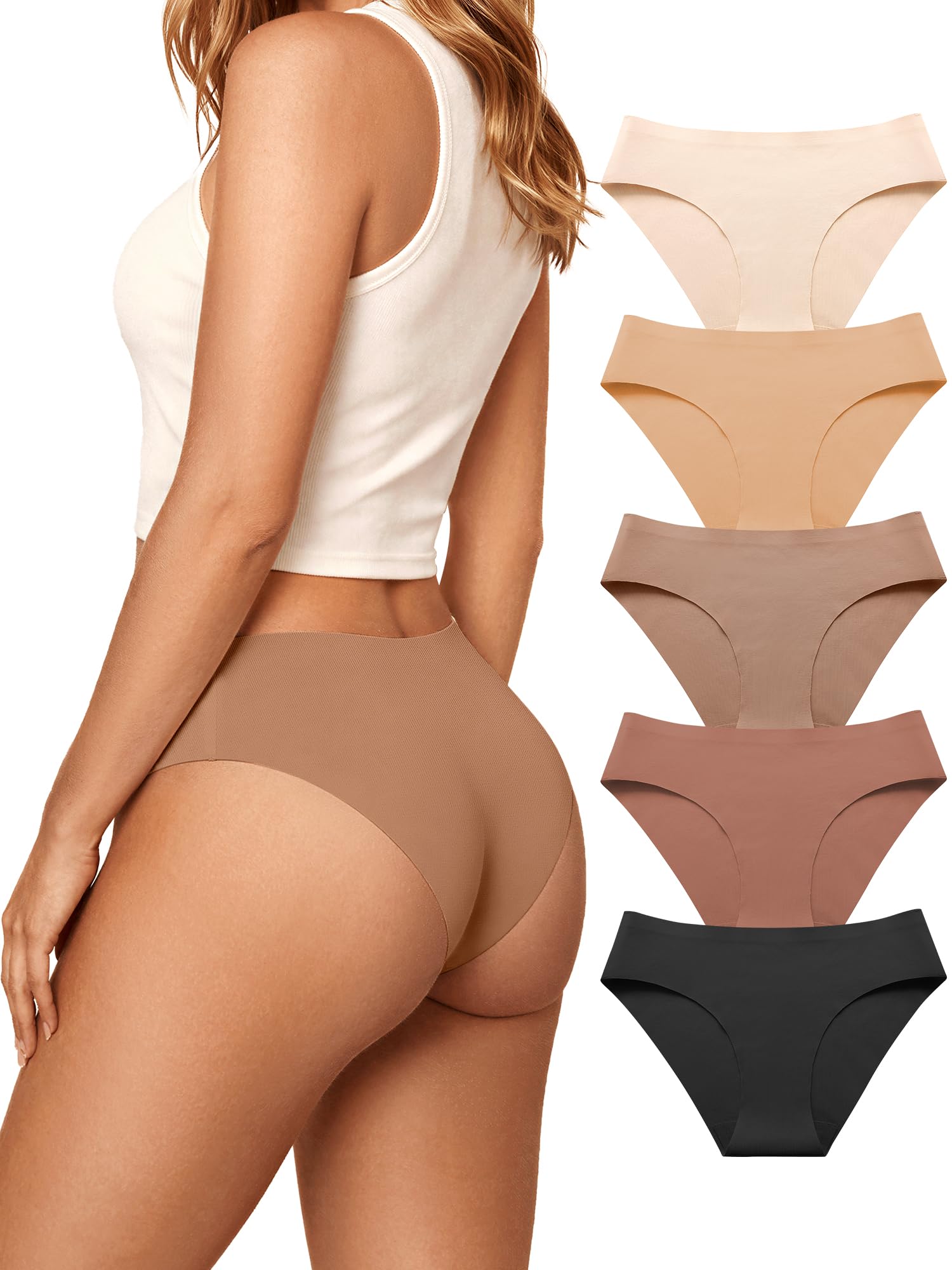DEANGELMON Unterhosen Damen Baumwolle Hipster Unterwäsche Frauen Niedriger Taille Slips Damen Baumwolle Bequem atmungsaktiv Panties 5er Pack