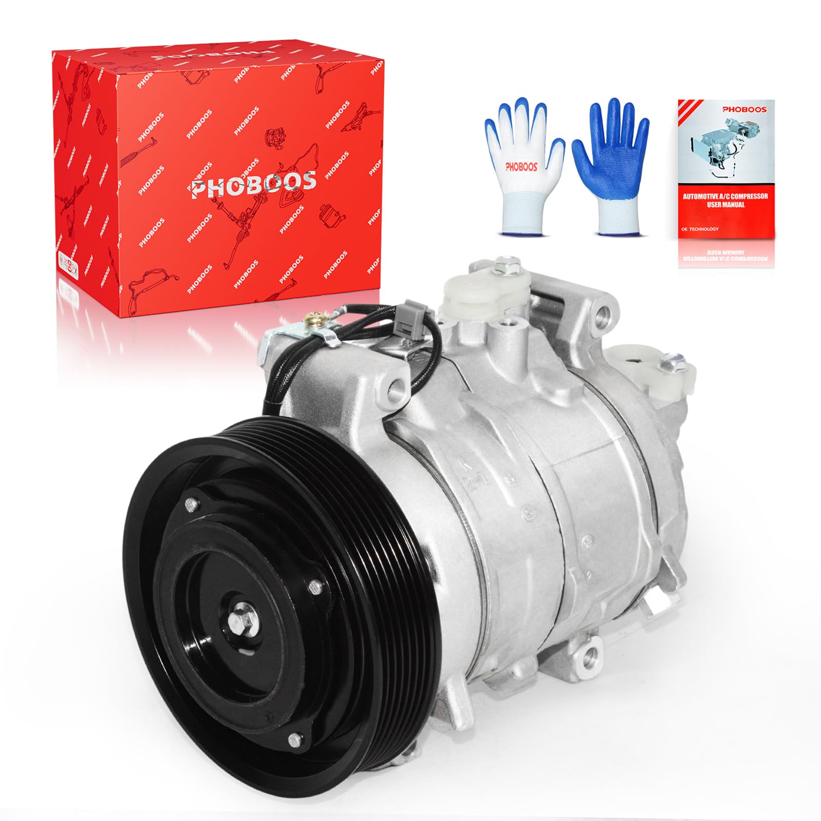 Photo 1 of PHOBOOS A/C Compressor with Clutch Compatible with Honda Accord 2008-2012?L4 2.4L?, Crosstour 2012-2015?L4 2.4L?, Ref. CO 11224C