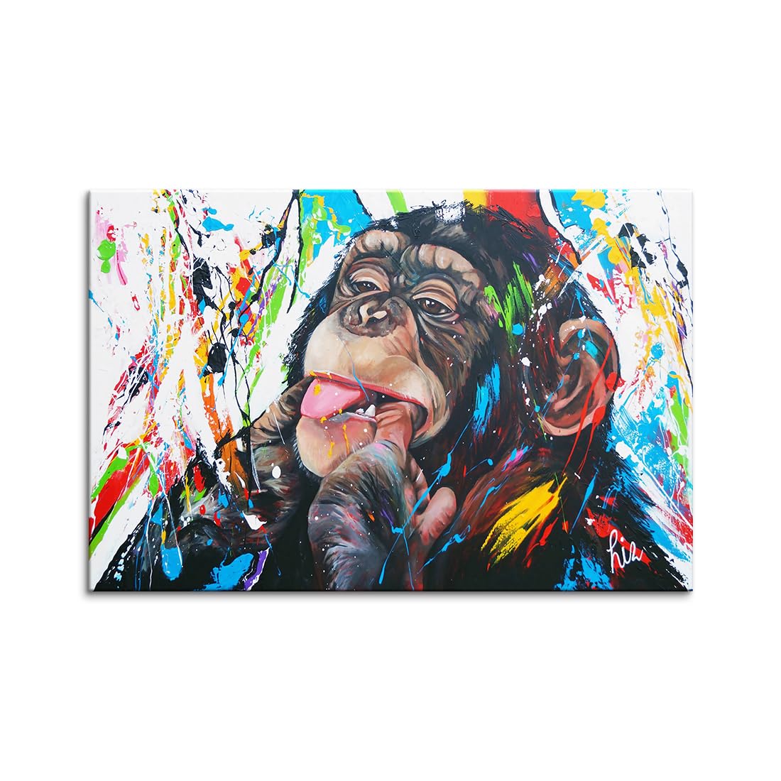 Amazon.co.jp: チンパンジー アートパネル レトロ 壁掛け 絵画 寝室の