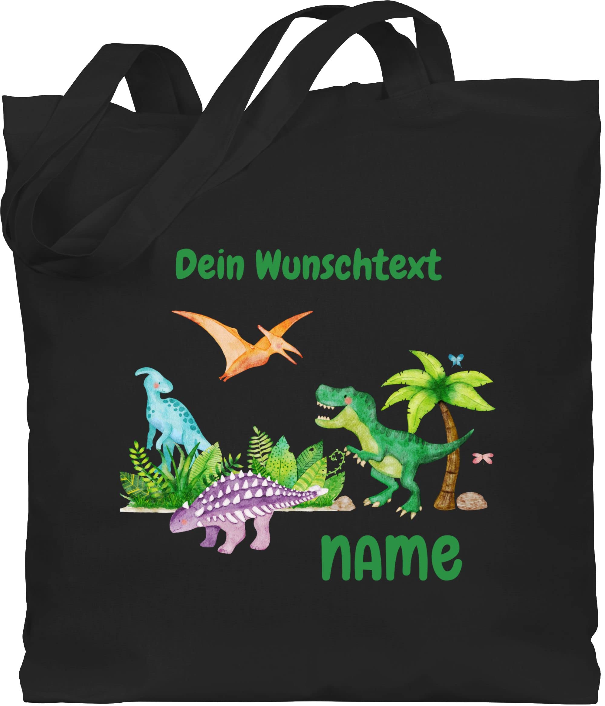 Personalisiertes Dino Baumwolltasche – Mit Namen, 42x38 Cm, Für Kita & Freizeit