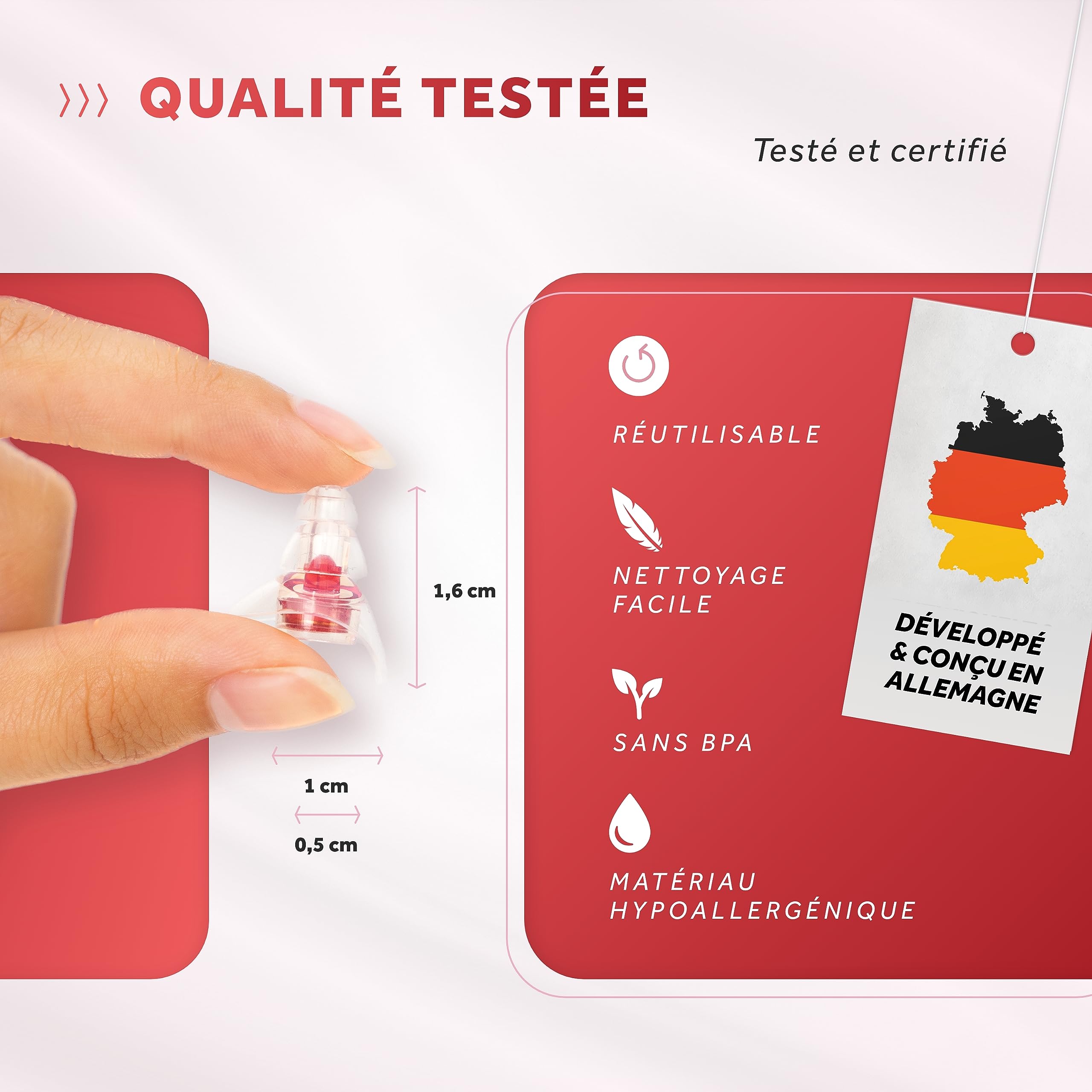 Schallwerk ® Women+ bouchon d'oreille spécialement pour les femmes – atténue le bruit et maintient la qualité du son – idéal pour la musique, les festivals, le travail, les études