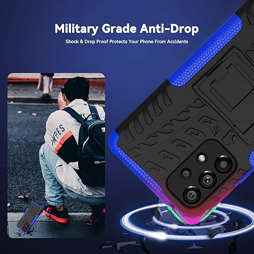 Miniatura 4 de Iokmax Funda para Samsung Galaxy A53 5G con soporte y protector de pantalla HD, grado militar, funda protectora resistente para Galaxy A53 de doble