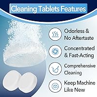 Vista 6 de 12 tabletas de limpieza y 2 discos de goma para Breville, discos de limpieza de retrodescarga de 2.126 in para máquinas Breville y Ninja Luxe Cafe