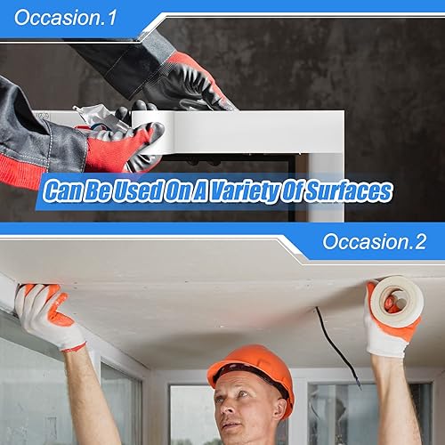 Miniatura 7 de Jutom Cinta de barrera de vapor blanca, cinta adhesiva de 3.78 pulgadas, cinta aislante de polietileno impermeable, cinta de construcción de barrera