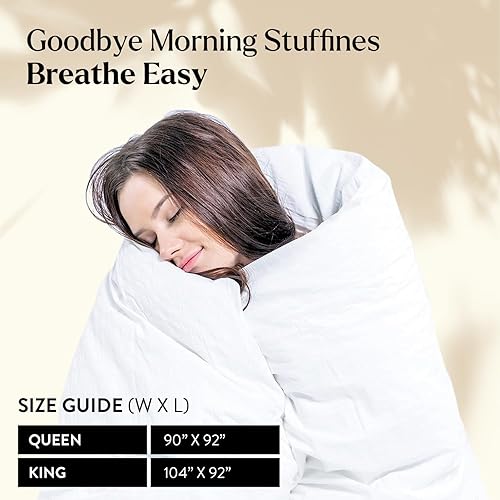 Miniatura 9 de Miracle Made Edredón transpirable que regula la temperatura, color piedra, matrimonialqueen, 3 zonas de temperatura, resistente al pelo de mascotas,