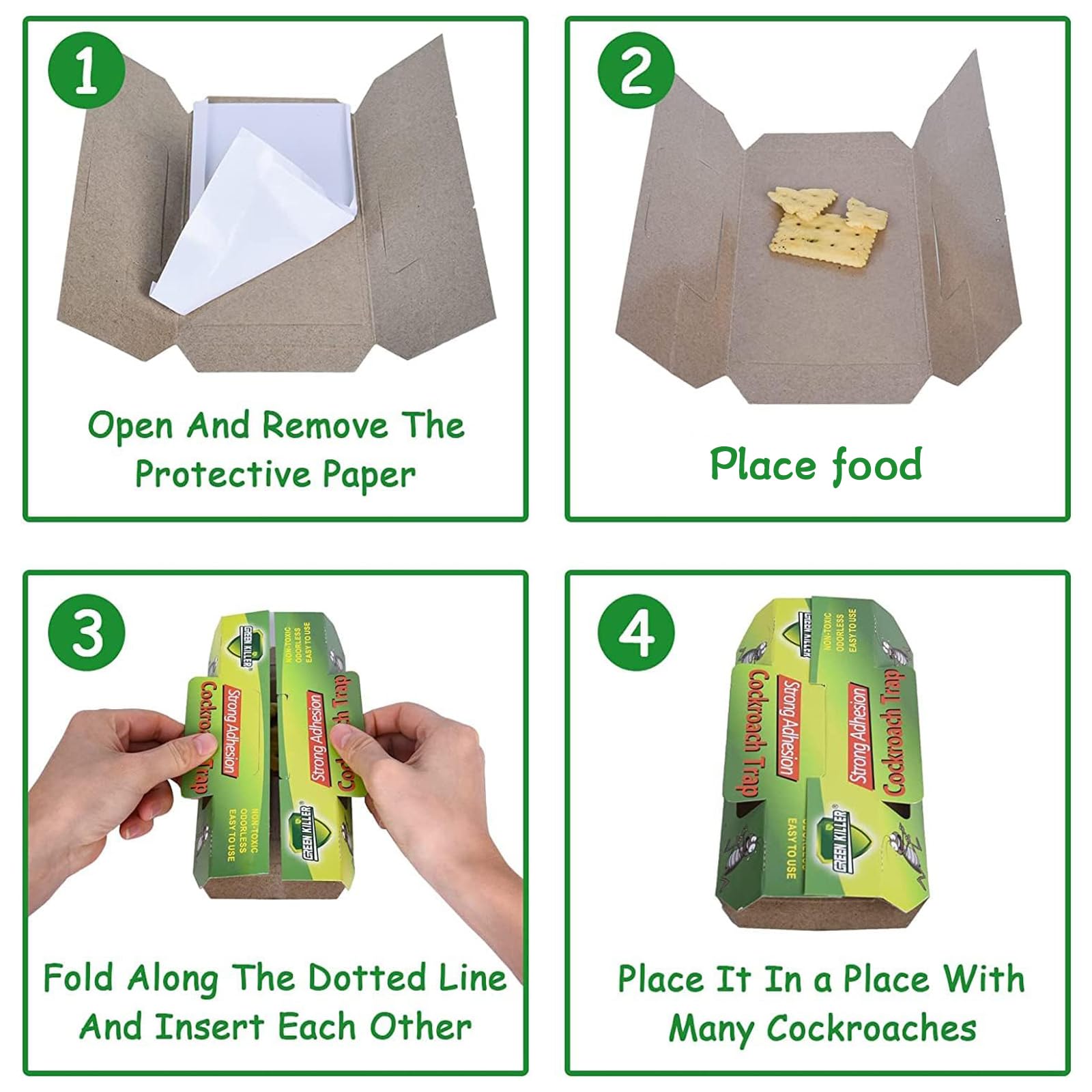 Trappola per Scarafaggi,30 Pezzi Trappole per Scarafaggi Blatte,Anti Scarafaggi,per Casa, Cucina, Soggiorno, Bagno, Camera da Letto,Ufficio