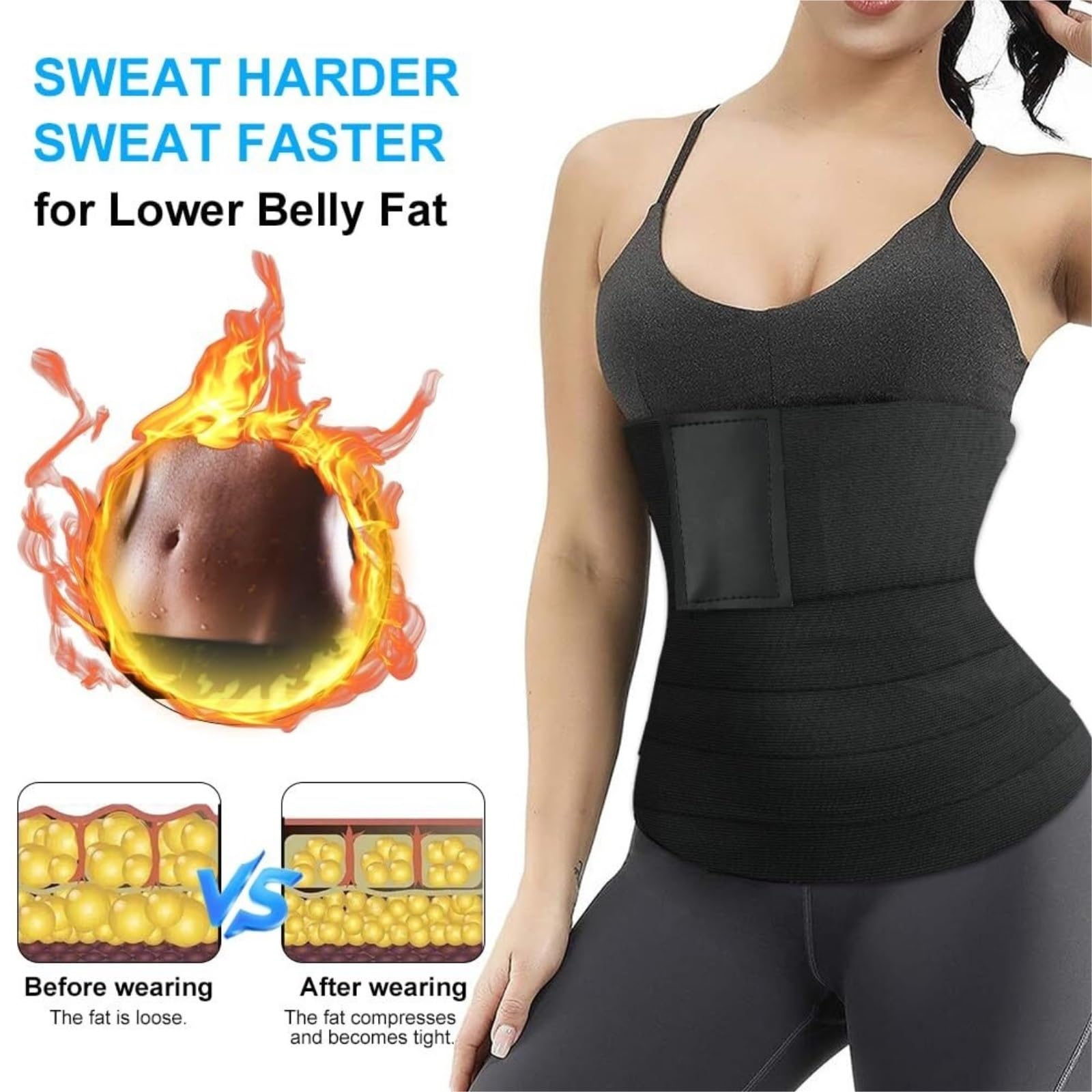 Rücken Geradehalter Taillentrainer-Trimmer, Sauna-Schwitzgürtel, Bauchwickel, Gewichtsverlust, Body Shaper, Bauchkontrolle Lendenwirbelstütze | 2 meters