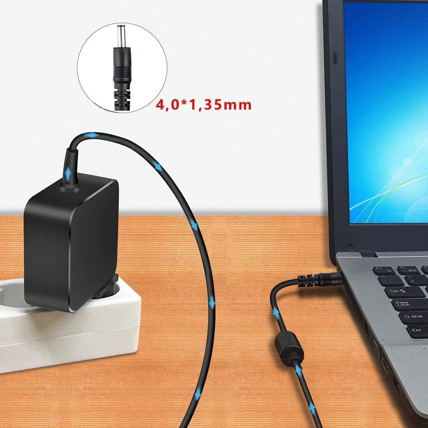 Alimentatore DTK 45W 19V 2.37A Per Laptop ASUS VivoBook ZenBook, Connettore 4.0x1.35mm, Caricabatterie Compatto - 3