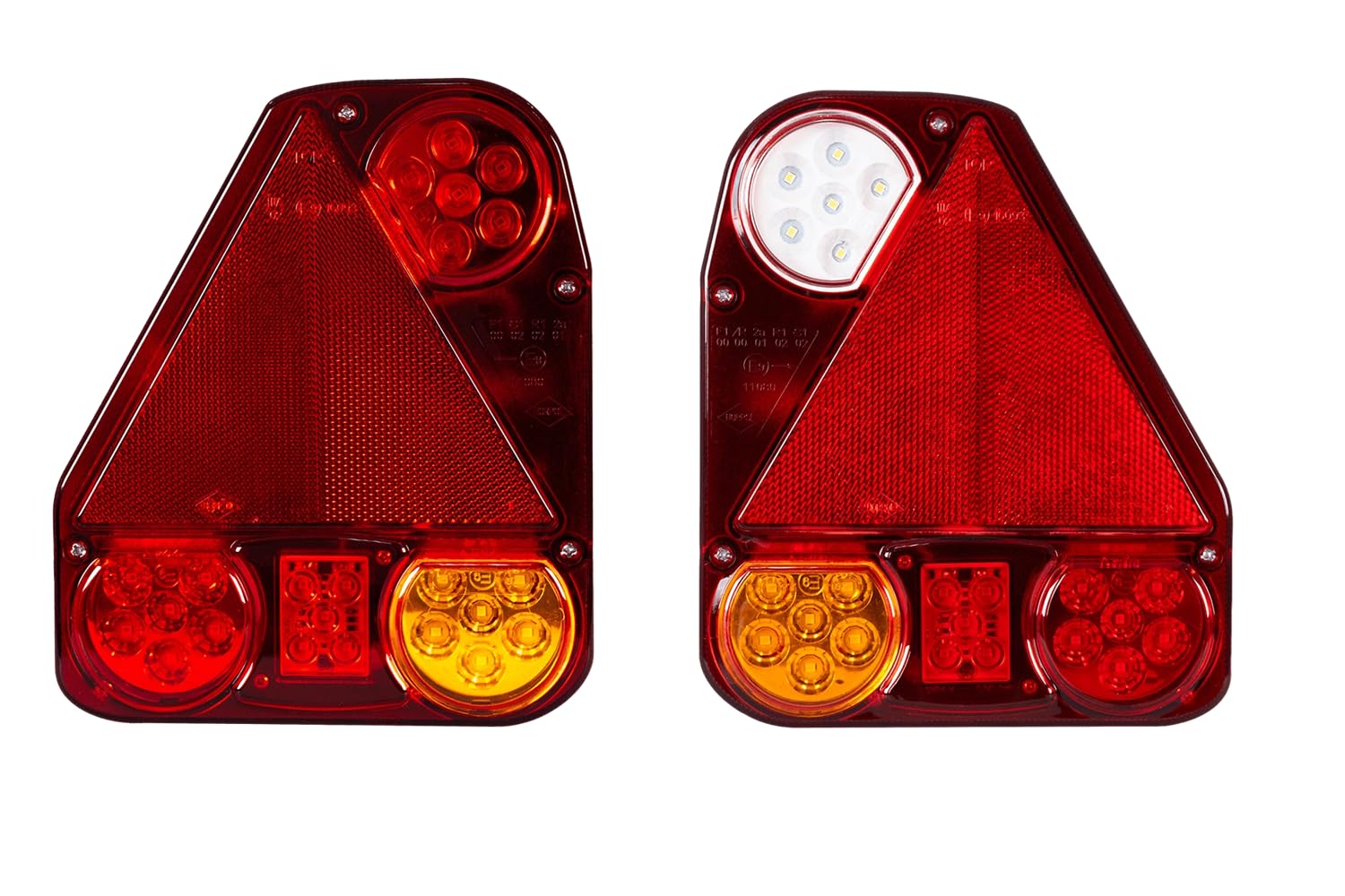Pilotos Traseros LED LZD 774 LZD 776 de 6 Funciones 12/24 V | Juego de luces LED de 12/24 V con homologación E9. Ideal para remolques, camiones y maquinaria agrícola en carretera.
