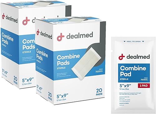 Vista 22 de Dealmed Abdominal Combine Pads 8"x10" (paquete de 24) estériles envueltos individualmente, almohadillas ABD, absorbentes, no adherentes