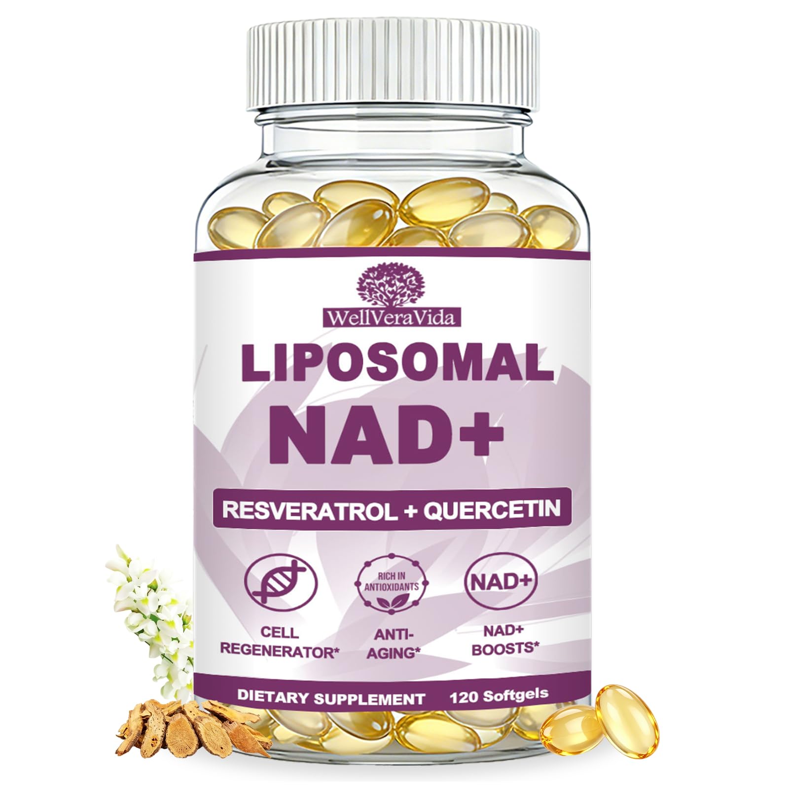 NAD+ Supplement for Women, Liposomal Nad Plus Resveratrol, NMN Alternative