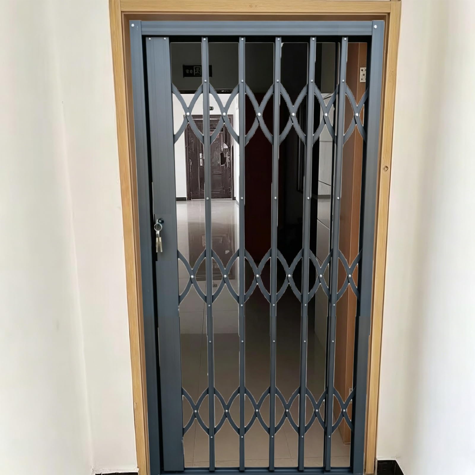 Minglez Locking Window Security Bars Grills, Prevent Burglary Window Sliding Door for Patio/Basement, Accordion Folding Window Grate 48x80 28x80 24x80(40x80in/101.5x203cm)