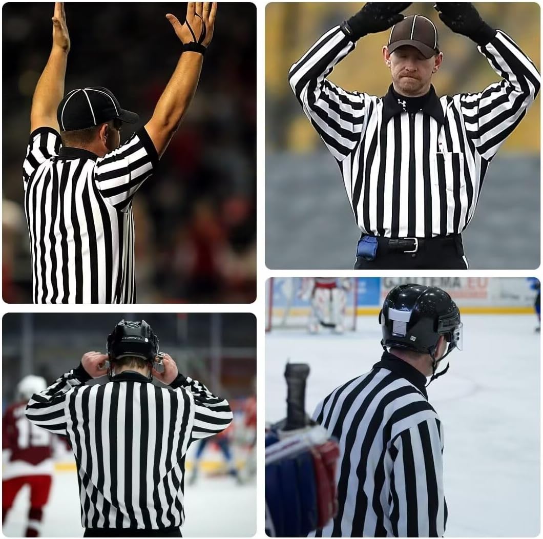 Sporting Goods Men's Referee Shirt, Pro-Style Referee Costume with Penalty Flag Whistle Referee Card - Image 5