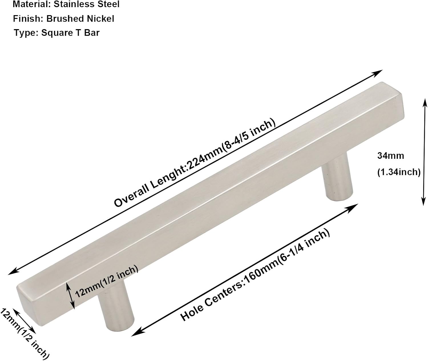 50% Off Discount homdiy (30 Pack) Modern Cabinet Pulls Bruhsed Nickel Drawer Pulls - HDJ22SN Cabinet Door Handles Stainless Steel Tube T Bar Drawer Pulls for Drawers, Kitchen Cabinets, 6-1/4in Hole Centers