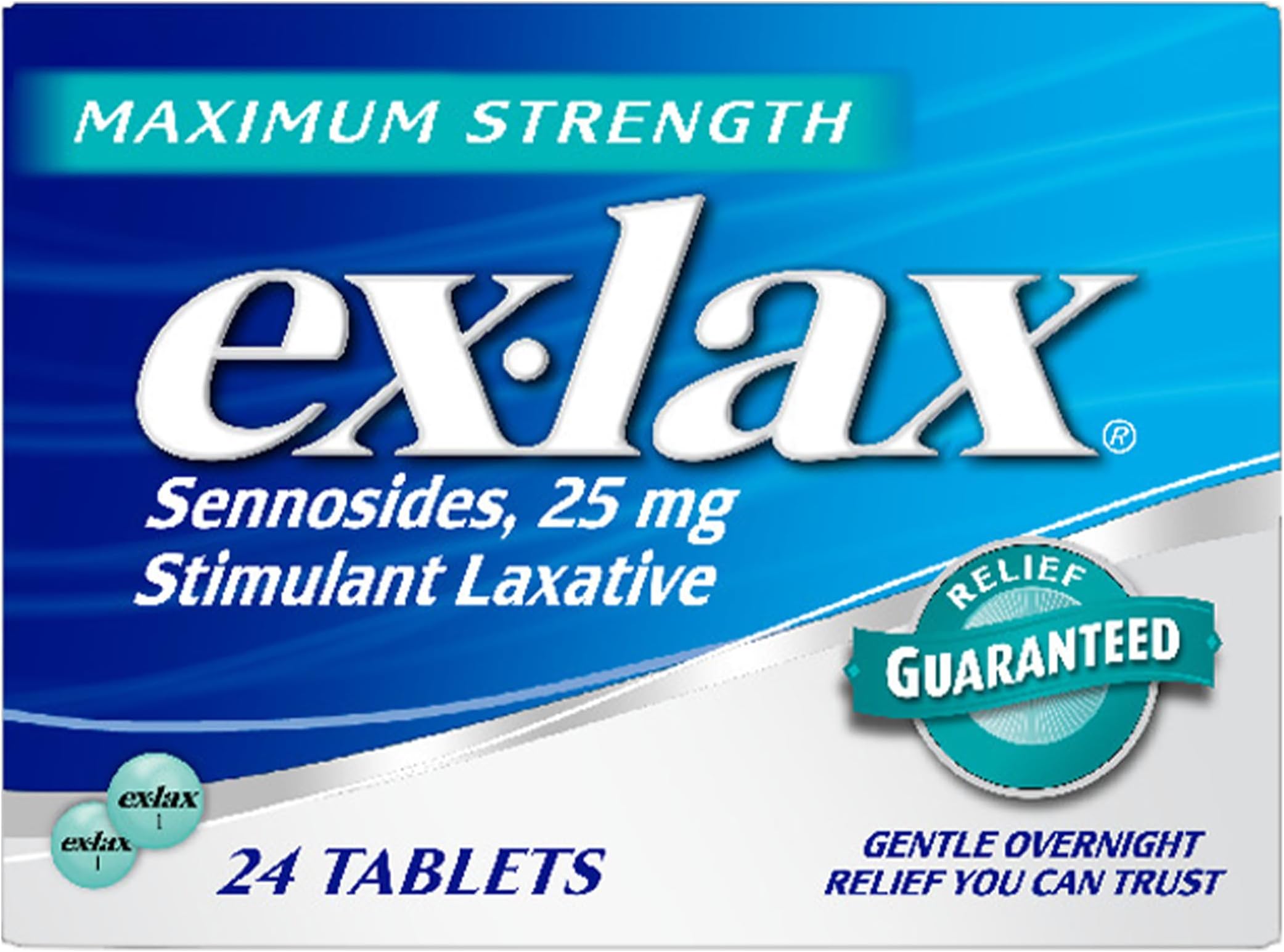 Ex-Lax Maximum Strength Stimulant Laxative Pills, 24 count