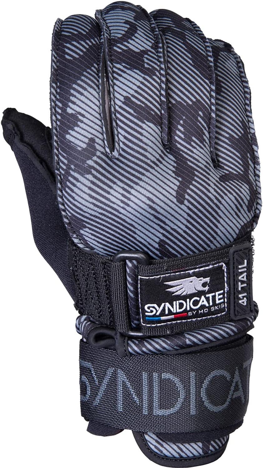 HO 41 Tail Inside Out Mens Waterski Gloves Black/Camo Sz
