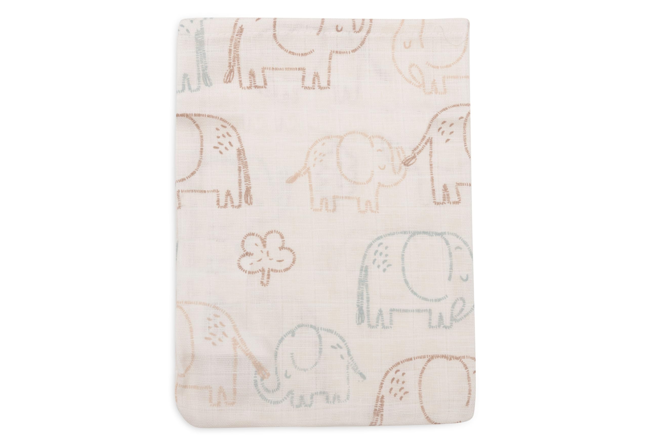 Jollein Gants de Toilette Bébé - Elephant Tales - Lot de 3-15x20 cm - Mousseline - 100% Coton - Gants de Toilette Bébé - Certifiée OEKO-TEX