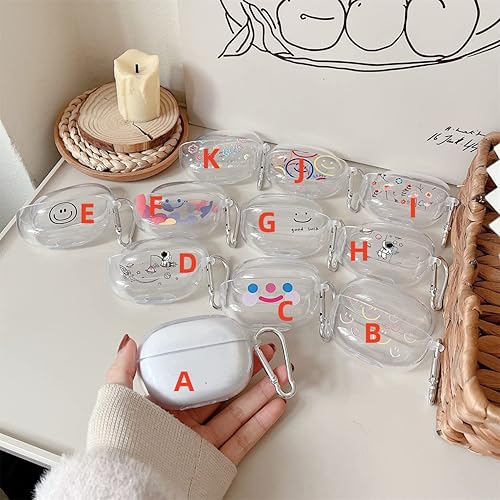 Miniatura 3 de Funda protectora de TPU suave y transparente con diseño de flores divertidas, compatible con auriculares Xiaomi Buds 3, funda protectora con llavero