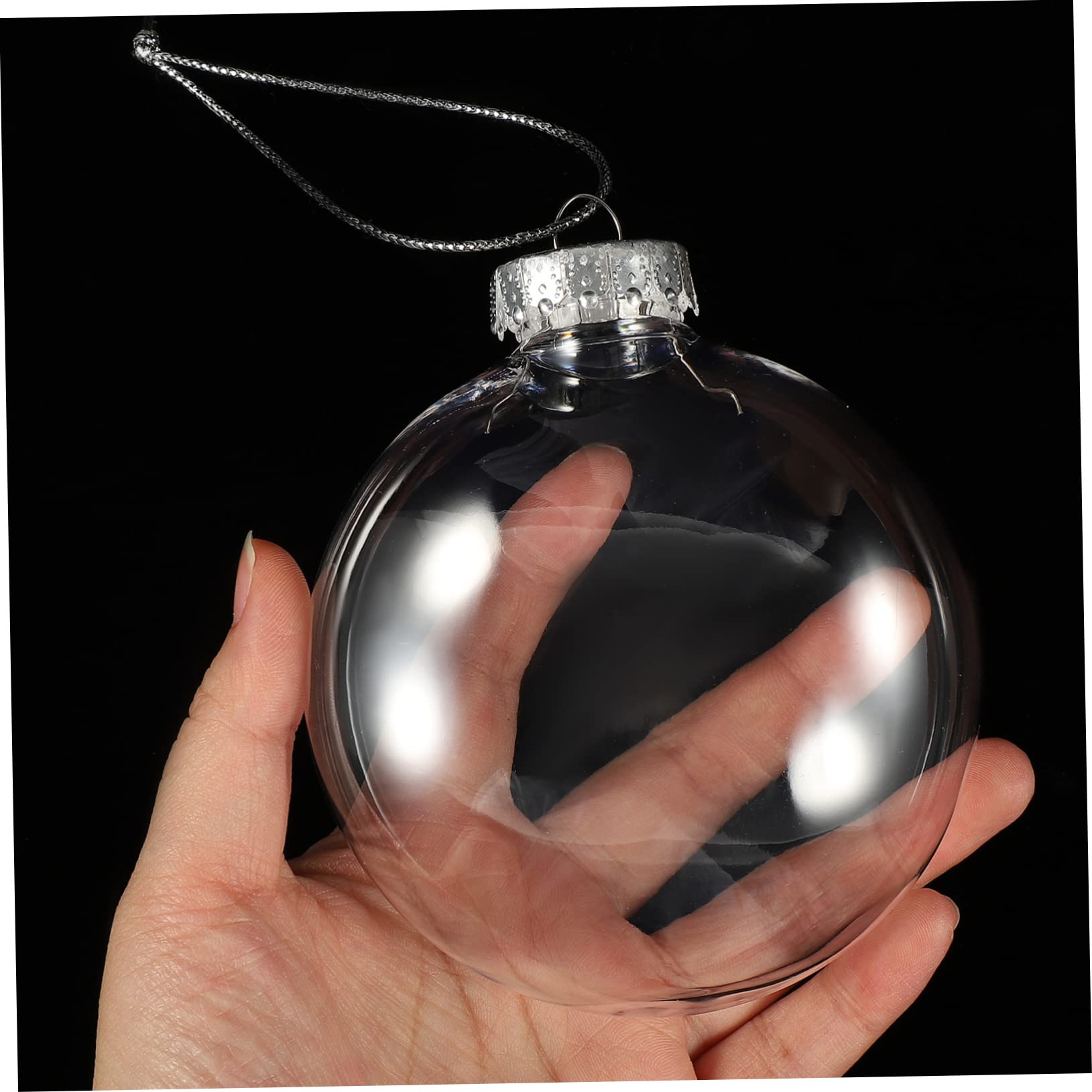 Zerodeko Bolas De Adorno Rellenables Transparentes 10 Cm Plástico Transparente Apertura Amplia Decoración Navideña DIY para Árbol De Navidad Colgantes 6 Piezas