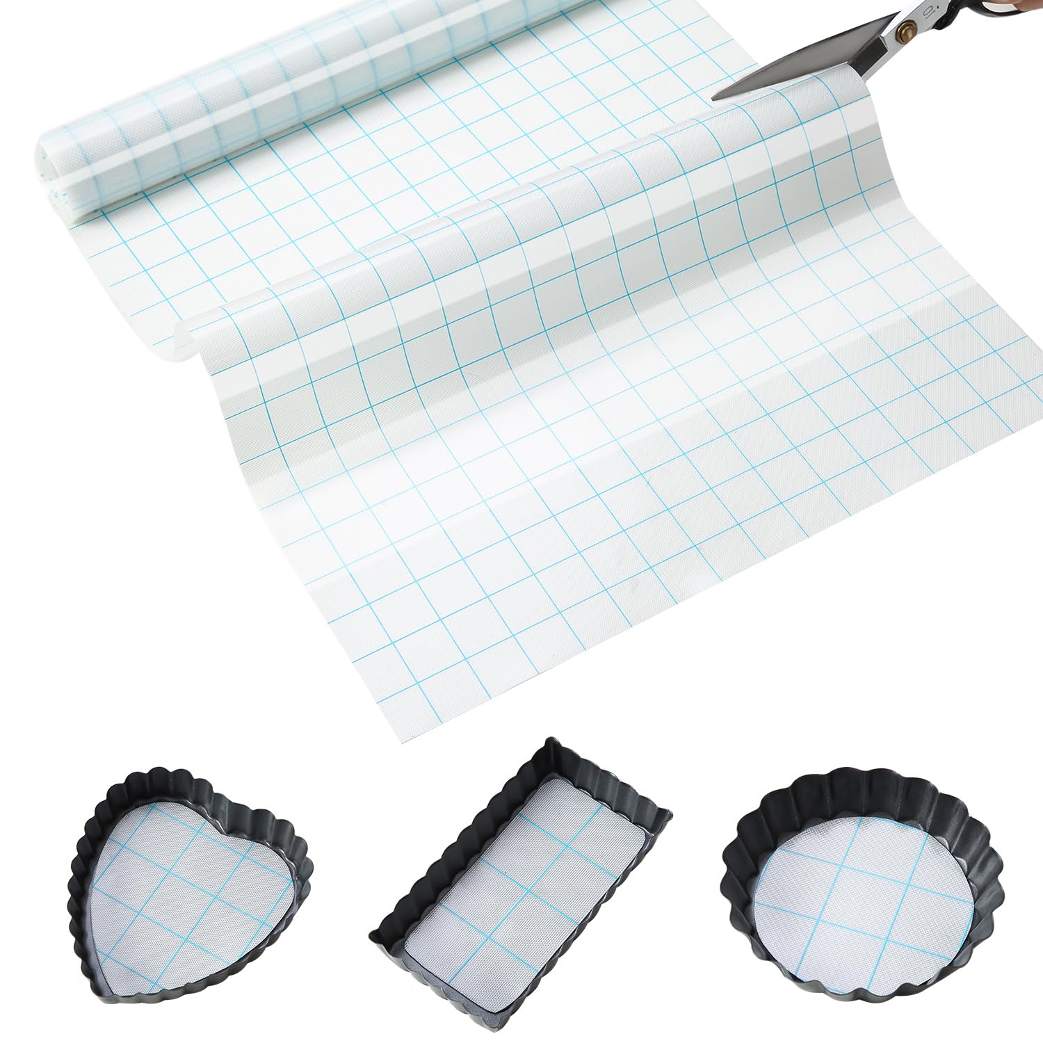 Silicone Baking Mat Roll 16IN*5FT Free Cutting, Non-Slip Pastry Mat, Non-Stick Reusable Air Fryer Liner, Oven Liners, Counter Mat, Freeze Dryer Mat, Easily Cut to Size Fit All Ovens Pans Tins Dishes