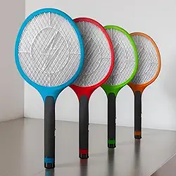 Raquete Elétrica Premium Mata Mosquitos E Insetos, Recarregável, 3 Camadas De Proteção, Bivolt, Uso Interno E Externo, Marca VARENZIA